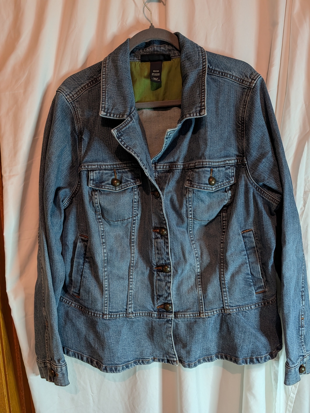 Venezia Lane Bryant Plus Size 22/24 Stretch Denim Peplum Jacket